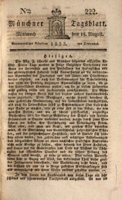 Münchener Tagblatt Mittwoch 14. August 1833