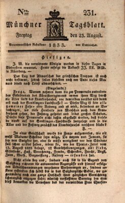 Münchener Tagblatt Freitag 23. August 1833