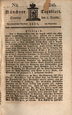 Münchener Tagblatt Sonntag 1. September 1833