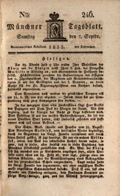 Münchener Tagblatt Samstag 7. September 1833