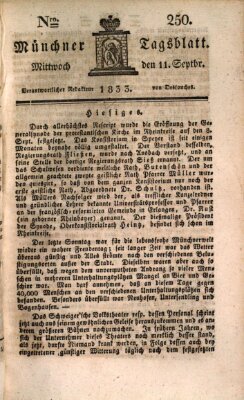 Münchener Tagblatt Mittwoch 11. September 1833