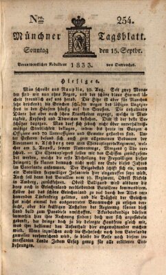 Münchener Tagblatt Sonntag 15. September 1833