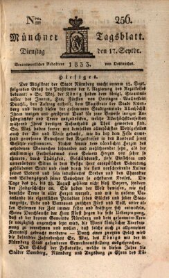 Münchener Tagblatt Dienstag 17. September 1833