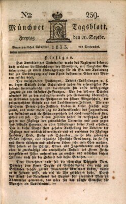 Münchener Tagblatt Freitag 20. September 1833