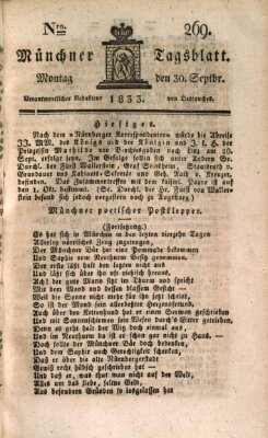 Münchener Tagblatt Montag 30. September 1833