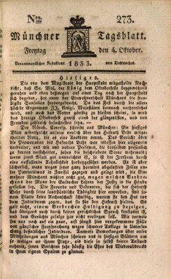 Münchener Tagblatt Freitag 4. Oktober 1833