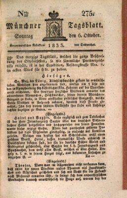 Münchener Tagblatt Sonntag 6. Oktober 1833