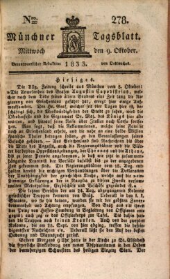 Münchener Tagblatt Mittwoch 9. Oktober 1833