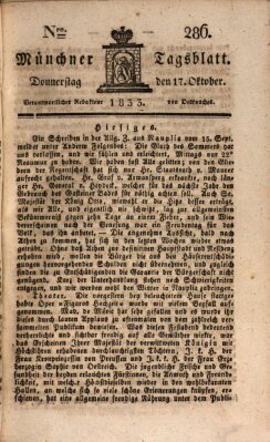 Münchener Tagblatt Donnerstag 17. Oktober 1833