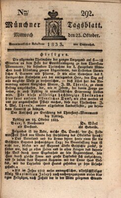 Münchener Tagblatt Mittwoch 23. Oktober 1833