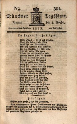 Münchener Tagblatt Freitag 1. November 1833