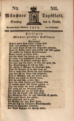 Münchener Tagblatt Samstag 2. November 1833