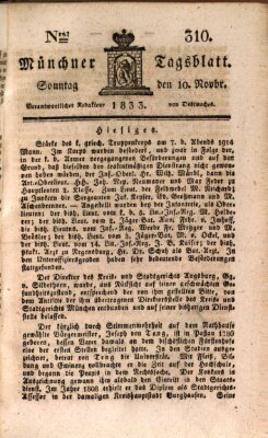 Münchener Tagblatt Sonntag 10. November 1833