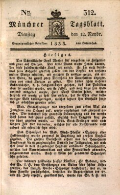 Münchener Tagblatt Dienstag 12. November 1833