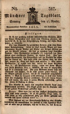 Münchener Tagblatt Sonntag 17. November 1833