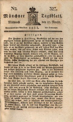 Münchener Tagblatt Mittwoch 27. November 1833