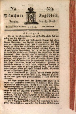 Münchener Tagblatt Freitag 29. November 1833