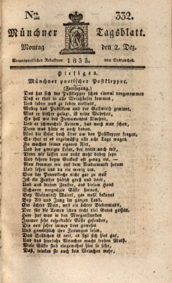 Münchener Tagblatt Montag 2. Dezember 1833