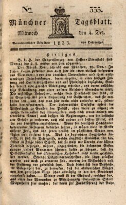 Münchener Tagblatt Mittwoch 4. Dezember 1833