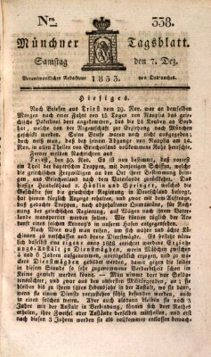 Münchener Tagblatt Samstag 7. Dezember 1833