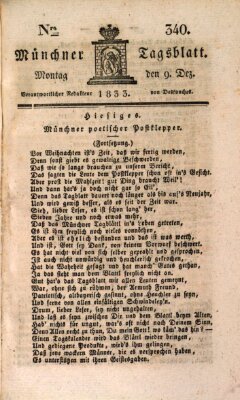 Münchener Tagblatt Montag 9. Dezember 1833