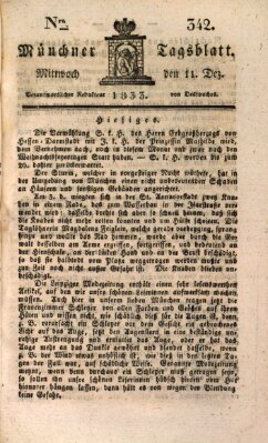 Münchener Tagblatt Mittwoch 11. Dezember 1833