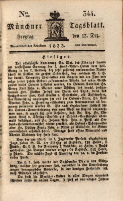 Münchener Tagblatt Freitag 13. Dezember 1833