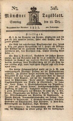 Münchener Tagblatt Sonntag 15. Dezember 1833