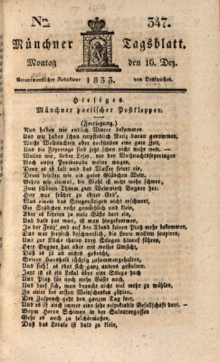 Münchener Tagblatt Montag 16. Dezember 1833