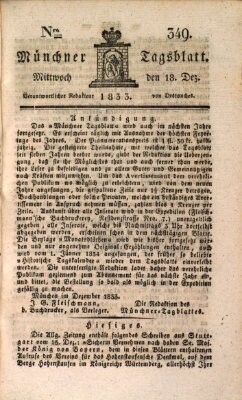 Münchener Tagblatt Mittwoch 18. Dezember 1833