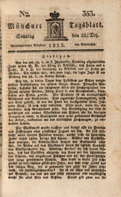 Münchener Tagblatt Sonntag 22. Dezember 1833