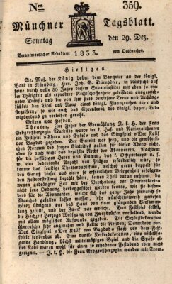 Münchener Tagblatt Sonntag 29. Dezember 1833