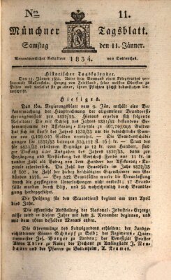 Münchener Tagblatt Samstag 11. Januar 1834