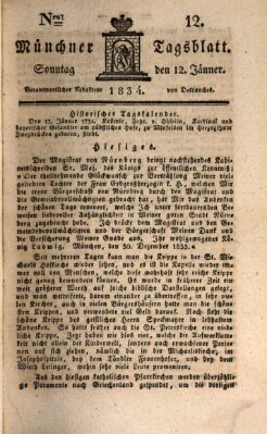 Münchener Tagblatt Sonntag 12. Januar 1834