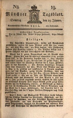 Münchener Tagblatt Sonntag 19. Januar 1834