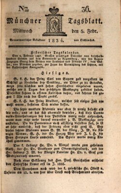 Münchener Tagblatt Mittwoch 5. Februar 1834