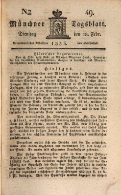 Münchener Tagblatt Dienstag 18. Februar 1834