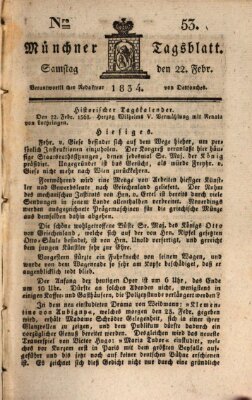 Münchener Tagblatt Samstag 22. Februar 1834