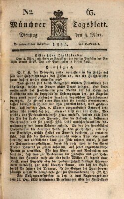 Münchener Tagblatt Dienstag 4. März 1834