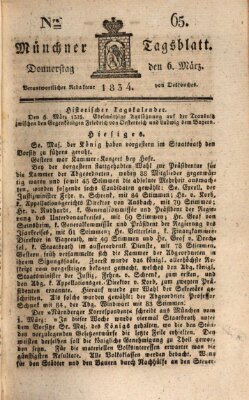 Münchener Tagblatt Donnerstag 6. März 1834