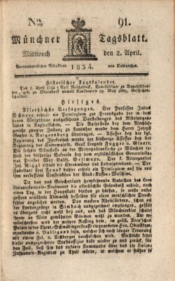 Münchener Tagblatt Mittwoch 2. April 1834