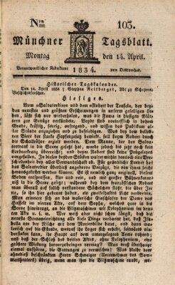 Münchener Tagblatt Montag 14. April 1834