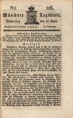 Münchener Tagblatt Donnerstag 17. April 1834