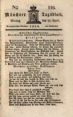 Münchener Tagblatt Montag 21. April 1834