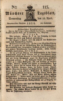 Münchener Tagblatt Donnerstag 24. April 1834