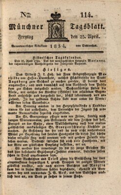 Münchener Tagblatt Freitag 25. April 1834