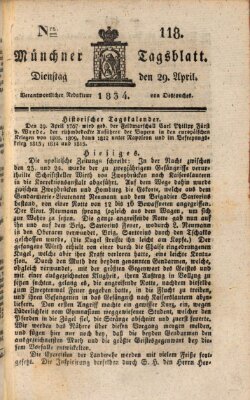 Münchener Tagblatt Dienstag 29. April 1834