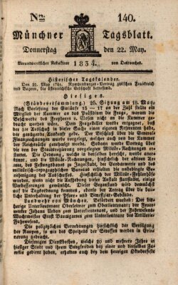 Münchener Tagblatt Donnerstag 22. Mai 1834