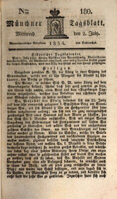 Münchener Tagblatt Mittwoch 2. Juli 1834