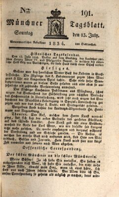 Münchener Tagblatt Sonntag 13. Juli 1834